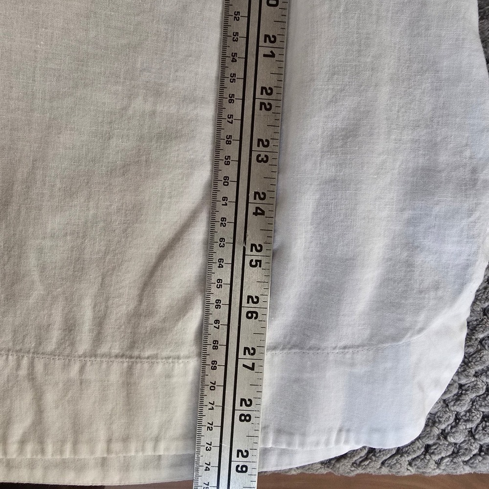 Chico's Size 1 White Linen Cotton Blend Embellished Tunic Top Sequin V-Neck - Picture 6 of 6